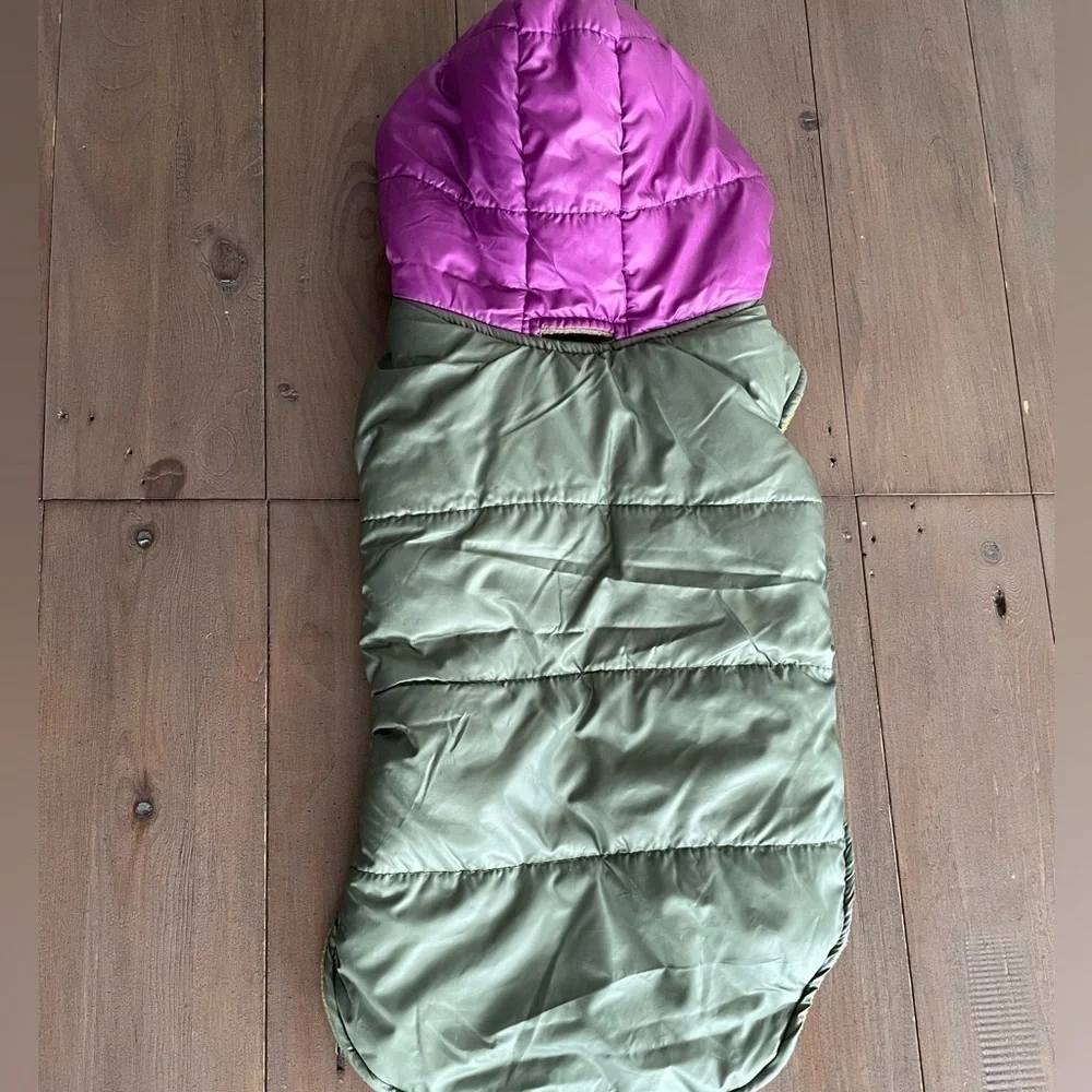 NEW Dog puffer jacket in khaki purple